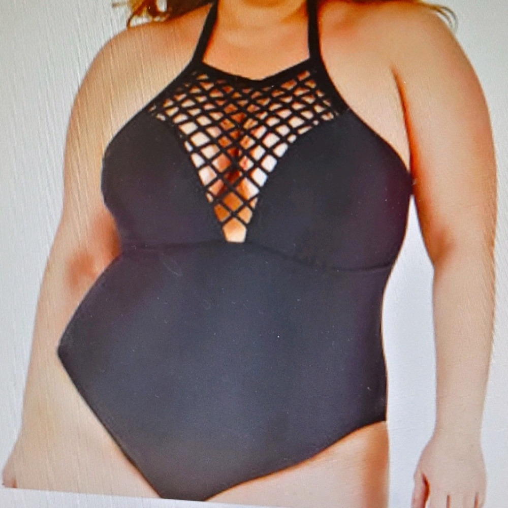 Caged Front Halter Swimsuit